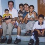 Alliance President with nine year old Elian Gonzalez, his little brother, and his cousins at his home. Cardenas, Cuba. 2002.
